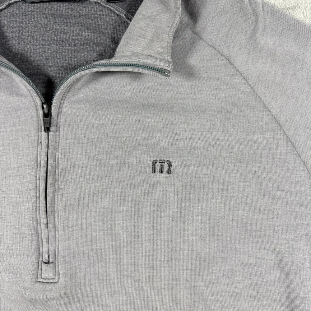TravisMathew Mens XL Pullover Heather Grey Quarter-Zip Pima Cotton Blend Raglan